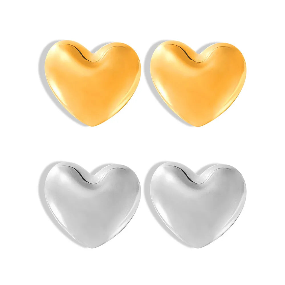 Minimalist Heart Stud Earrings