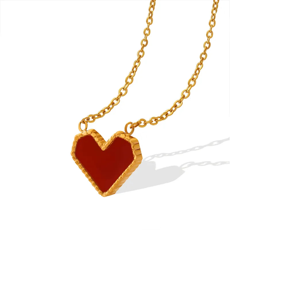 French Retro Heart Pendant Necklace