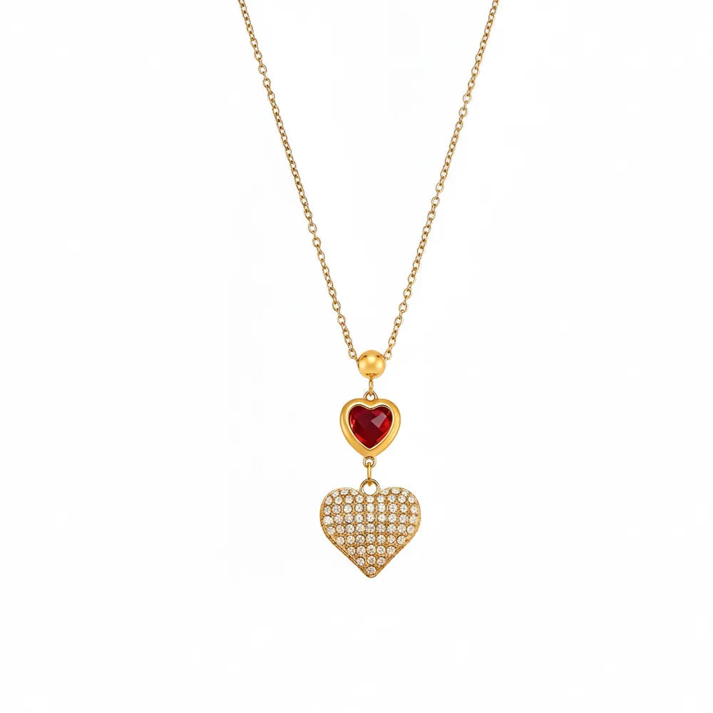 The Eclat pendant necklace in a radiant 18k gold plated finish on a white background