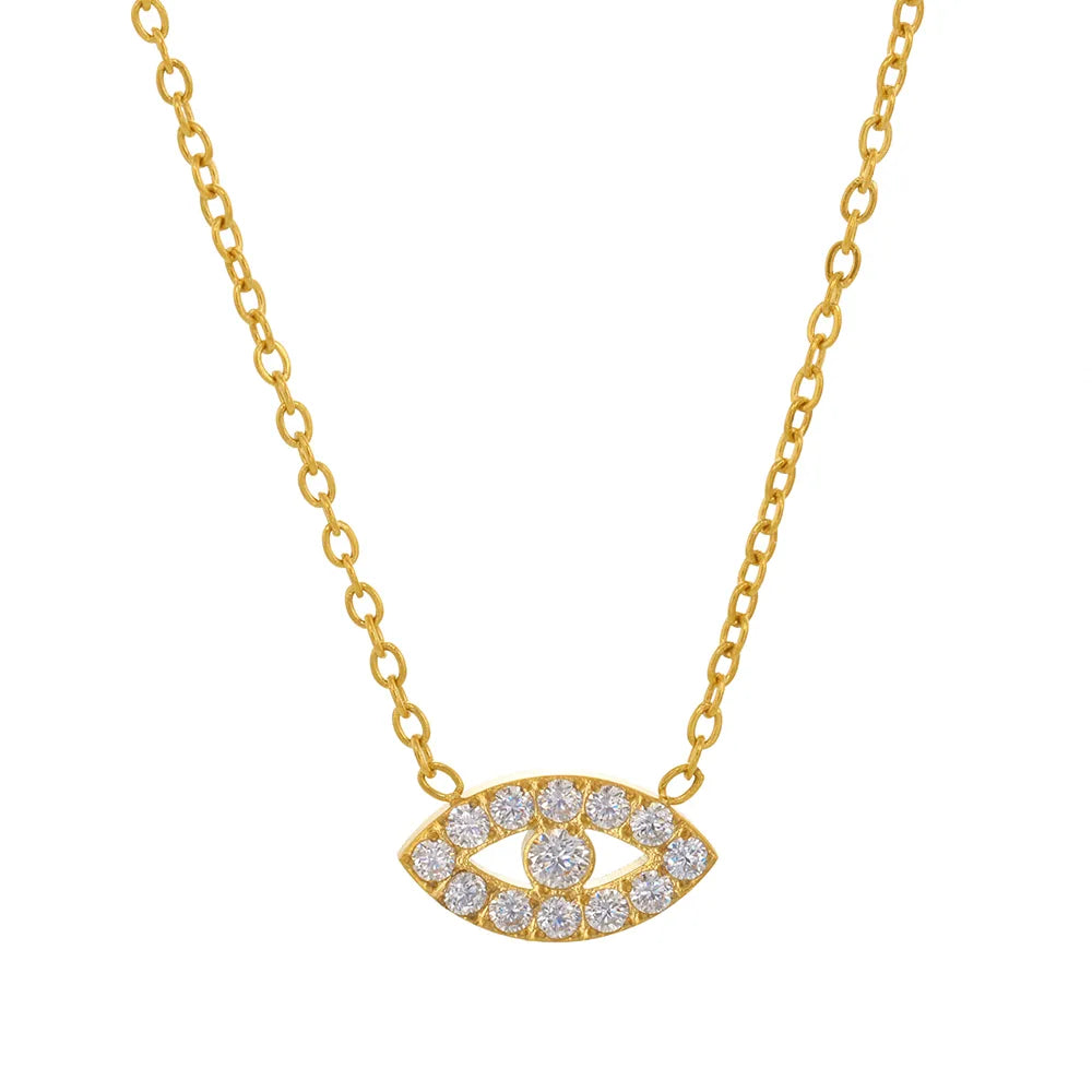 Iris Pavé Eye Charm Necklace