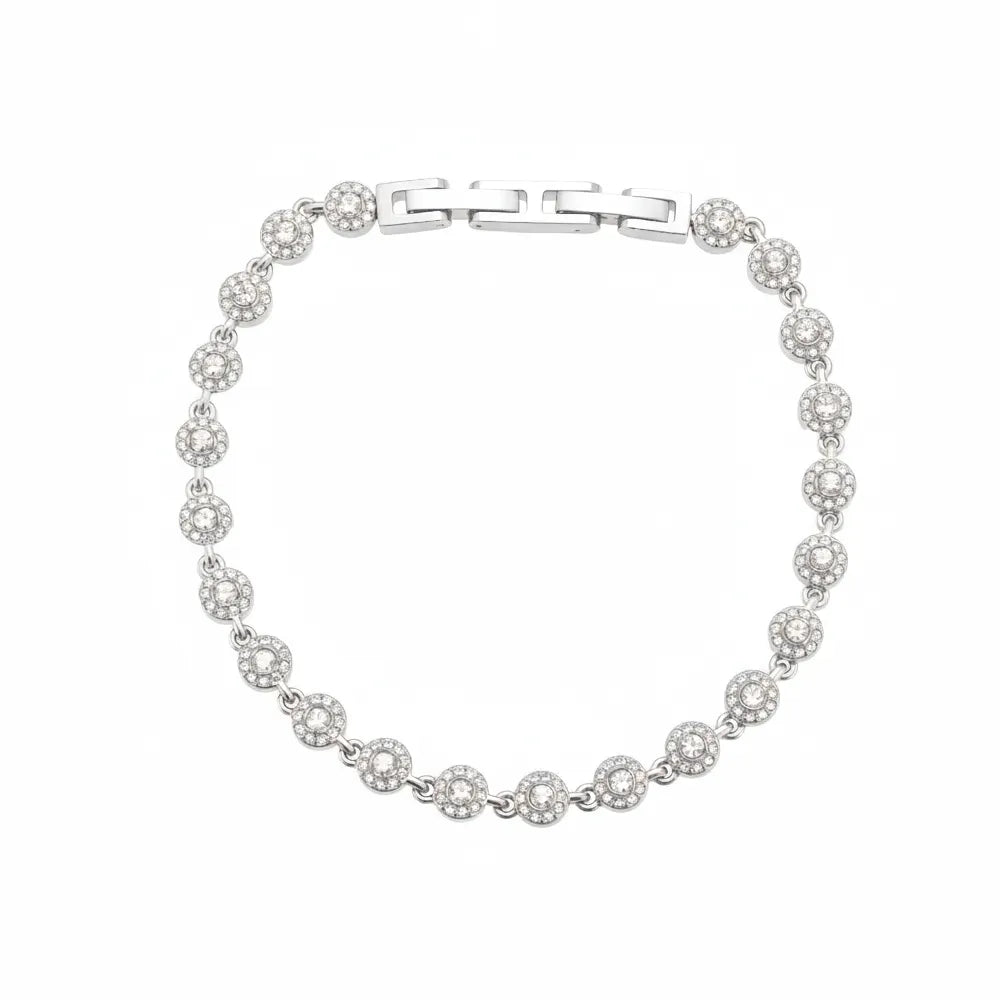 The sleek Lucia Zirconia Bracelet in a polished silver finish.