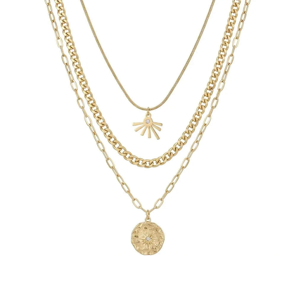 Triple Sun Necklace