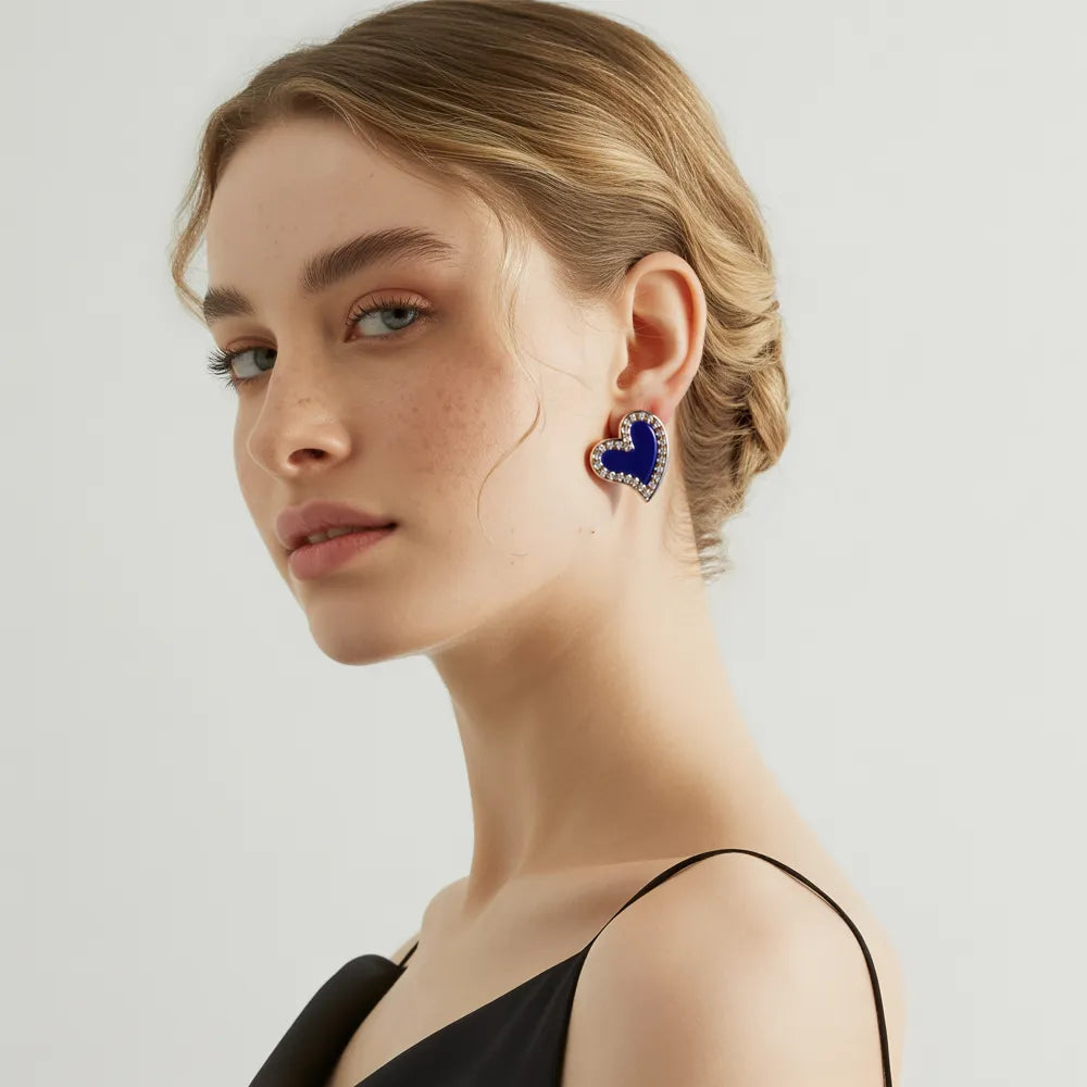 Amora Pavé Heart Stud Earrings