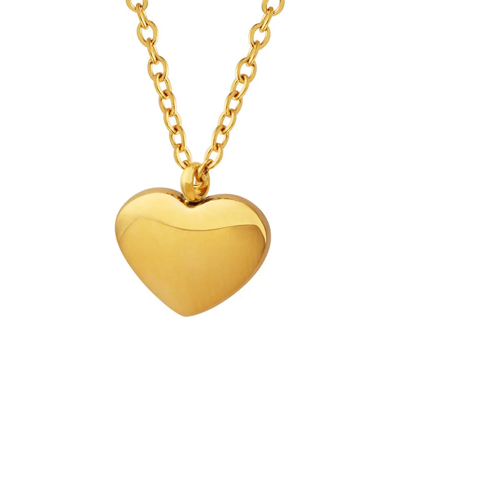18K Gold Heart Pendant Necklace