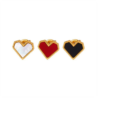 18K Gold Heart Earrings