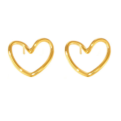 18K Gold Heart Earrings