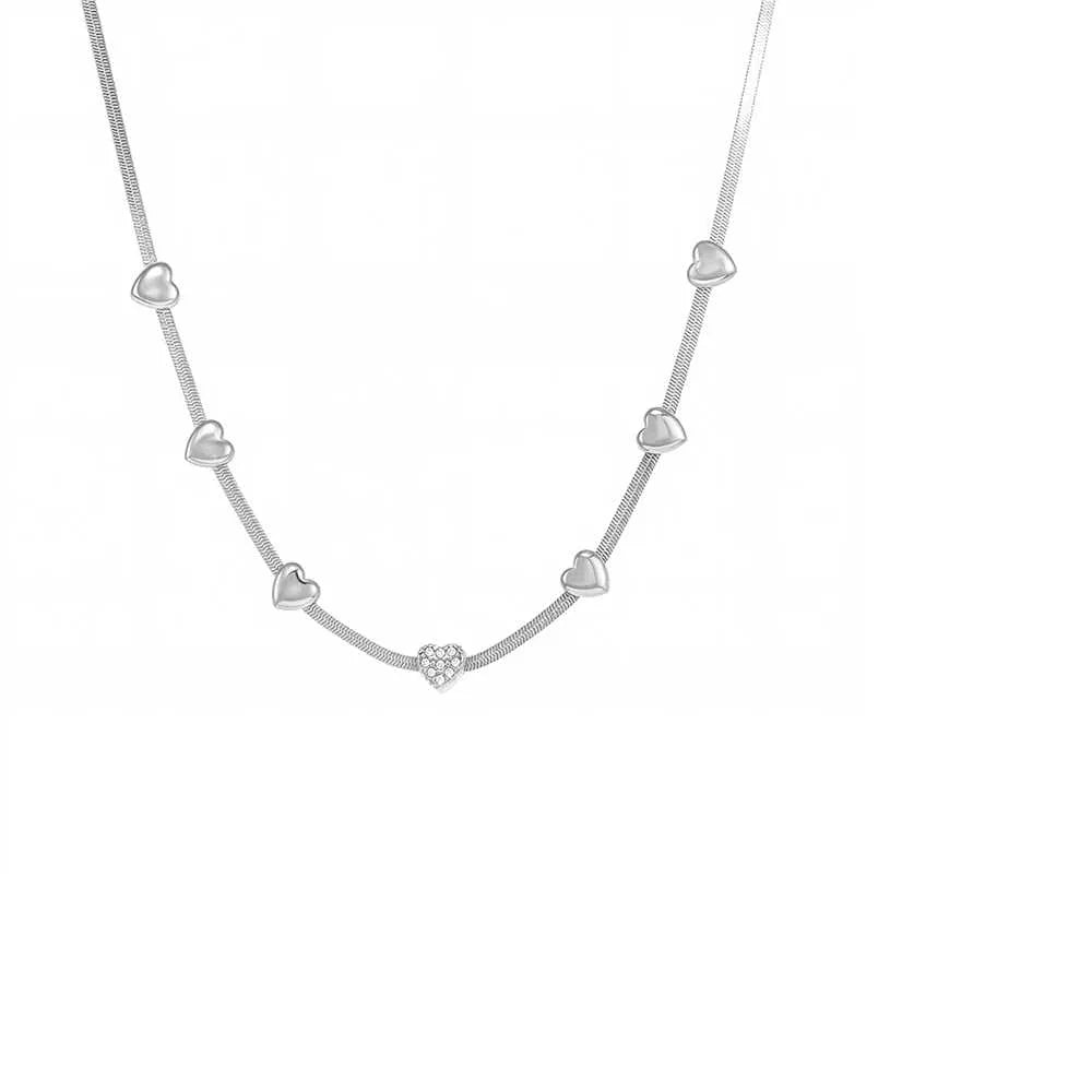 18K Gold Zirconia Heart Necklace