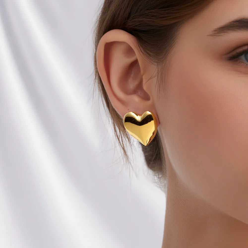 Minimalist Heart Stud Earrings