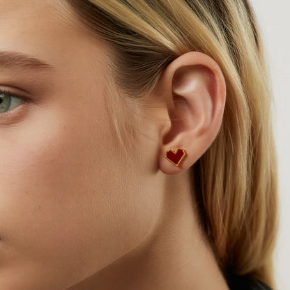18K Gold Heart Earrings