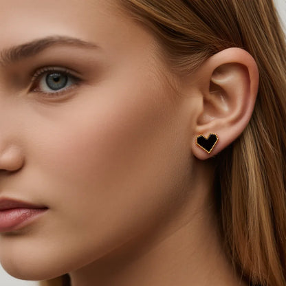 18K Gold Heart Earrings