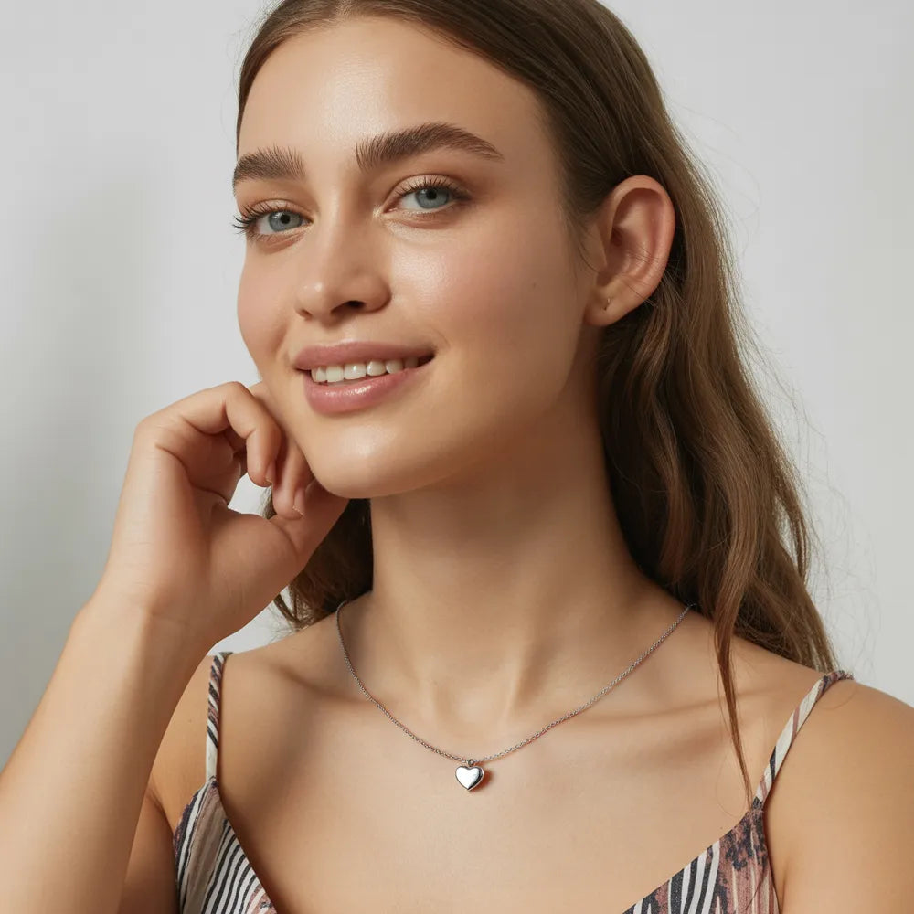 18K Gold Heart Pendant Necklace