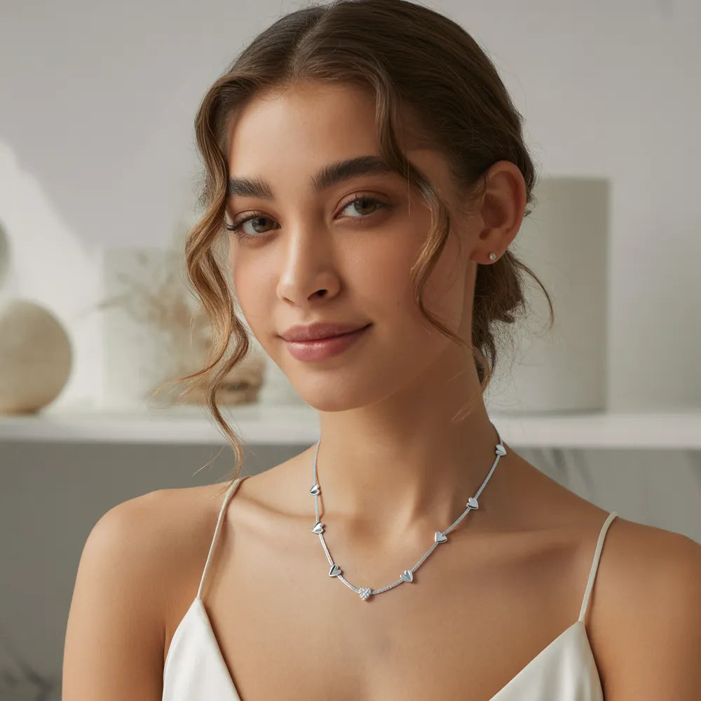 18K Gold Zirconia Heart Necklace
