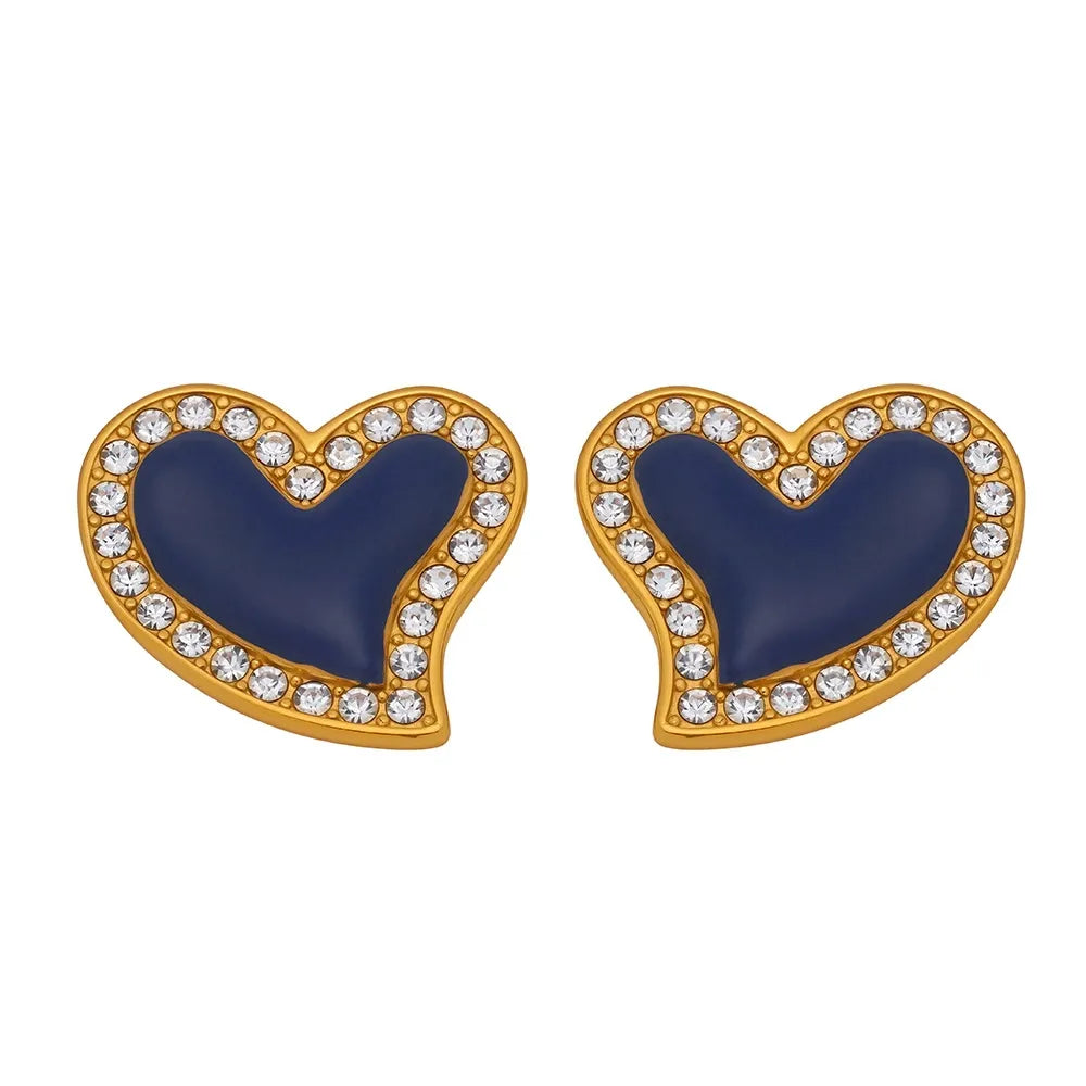 Amora Pavé Heart Stud Earrings