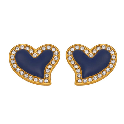 Amora Pavé Heart Stud Earrings