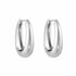 Pair of Anya Sculptural Hoop Earrings in polished 316L stainless steel.

