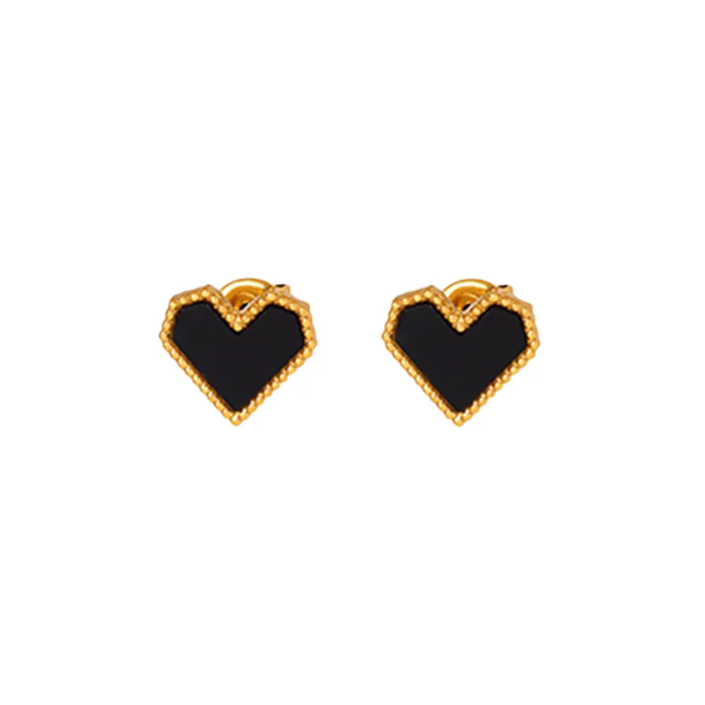 18K Gold Heart Earrings
