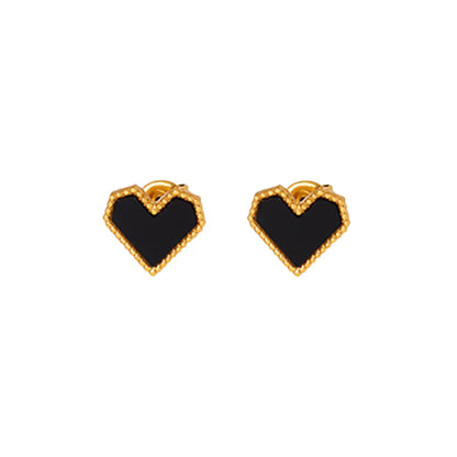 18K Gold Heart Earrings
