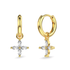 Pair of Celine Marquise Sparkle Hoops in 18k gold plate over S925 silver.