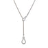Cleo Adjustable Lariat Necklace in polished 316L stainless steel featuring a snake chain.