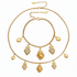 Overview of the Corazón Sacred Heart Charm Necklace and Bracelet set in 18k gold.