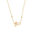 Dainty butterfly mother of pearl necklace in 18k gold plate on a white background