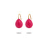 Pair of Elara Enamel Drop Earrings in a vibrant hot pink finish with a gold-tone hook.