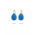 Pair of Elara Enamel Drop Earrings in a rich royal blue finish with a gold-tone hook