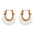 Pair of Esme Resin Hoop Earrings in ethereal Cloud White with 18k gold accents.