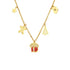 The Festive Enamel Charm Necklace with three holiday-themed pendants, shown on a clean white background