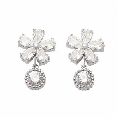 Fleur Bloom Zirconia Stud Earrings
