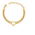 The Harlow Chunky Heart Bracelet in 18k gold plate, featuring a hollow heart pendant and thick chain, on a white background.