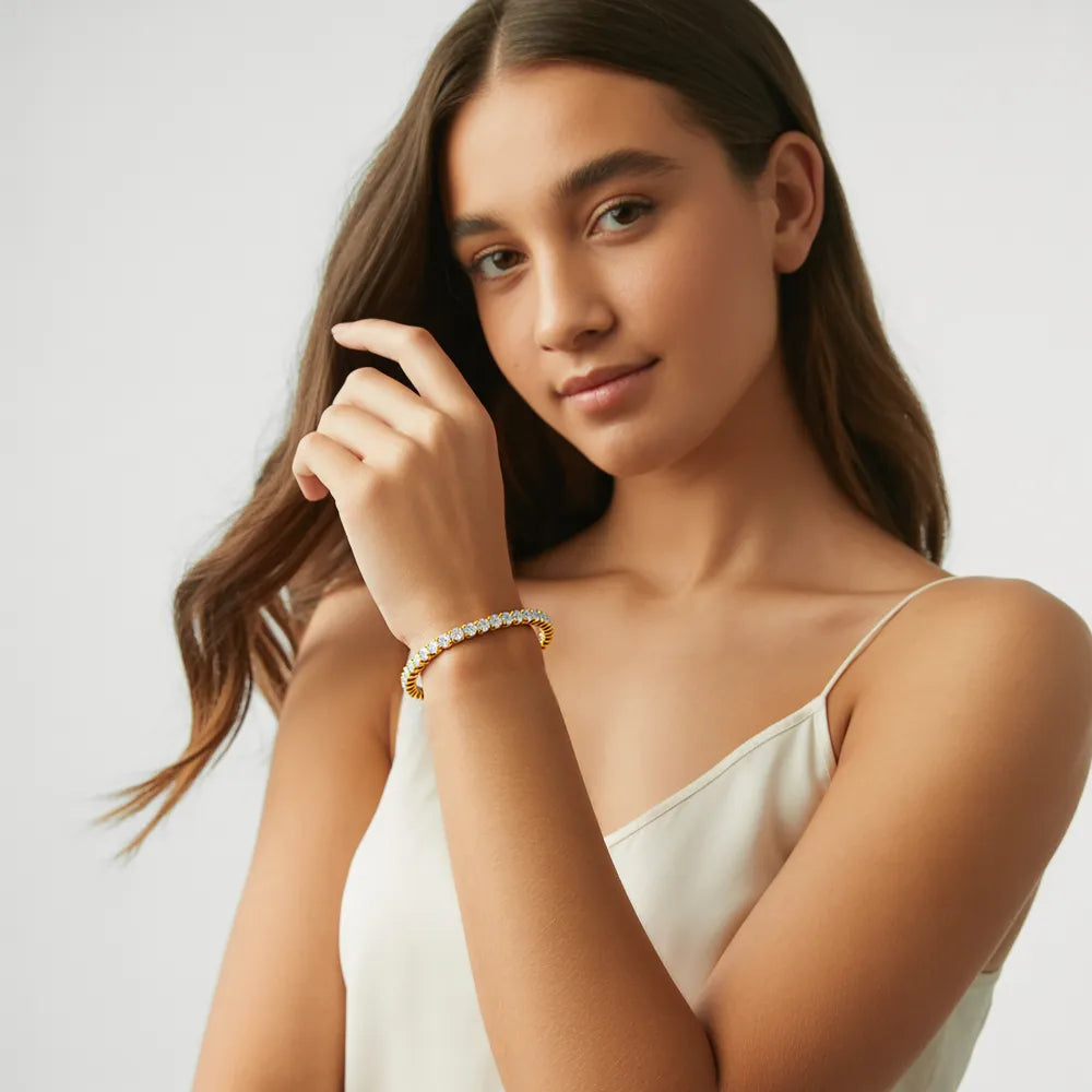 18K Gold Plated Zircon Bracelet