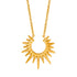 The Helia geometric sunburst pendant necklace in 18k gold plate, shown on a white background.