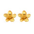 Pair of 18k gold Helia Statement Flower Studs with detailed brushed petals
