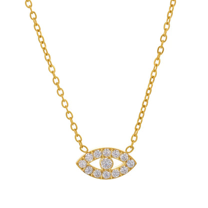 Iris Pavé Eye Charm Necklace