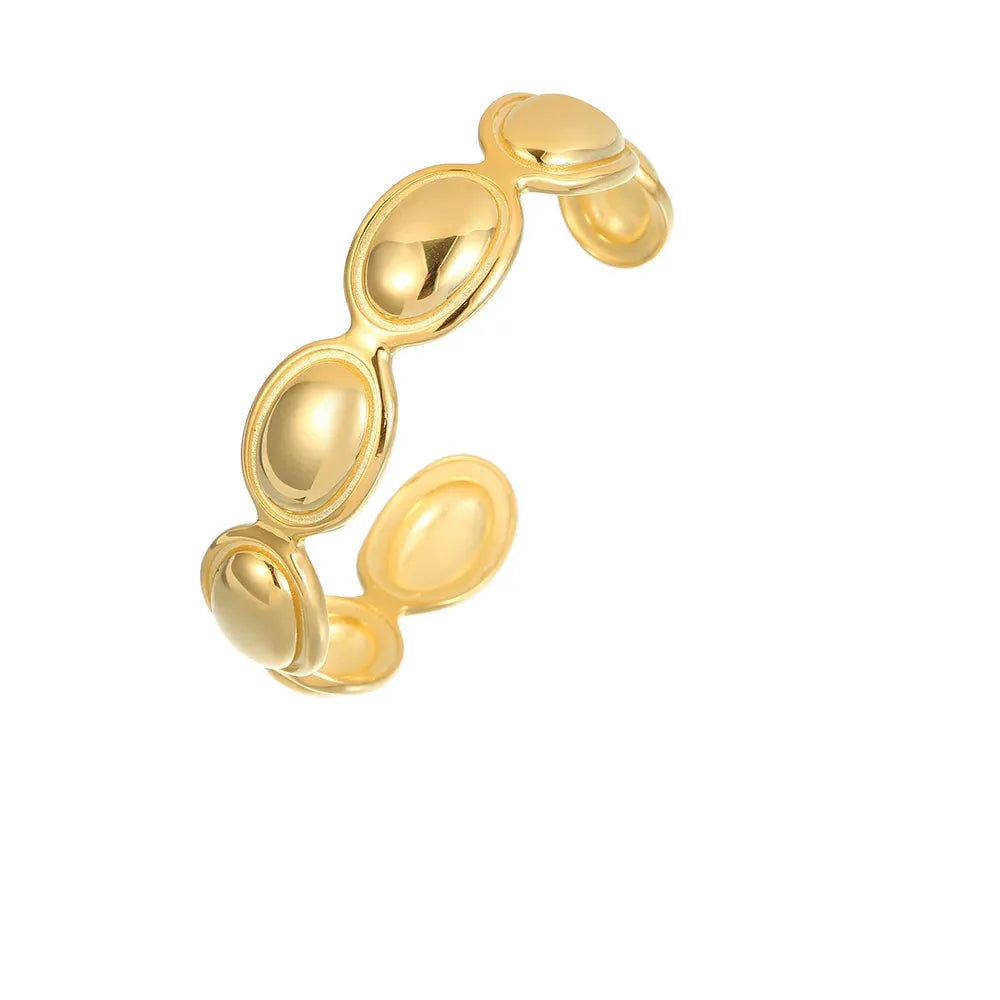 Kalliope Pebble Cuff Bracelet in 18k gold plate over sterling silver.

