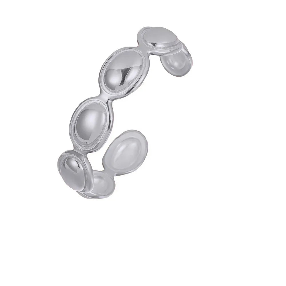 Kalliope Pebble Cuff Bracelet in solid S925 sterling silver.
