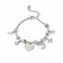 A product shot of the Lennox Pavé Heart Bracelet in a polished 316L stainless steel silver finish.
