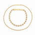 The complete Lucia Zirconia Necklace and Bracelet Set in a radiant 18k gold plated finish.