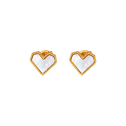 18K Gold Heart Earrings