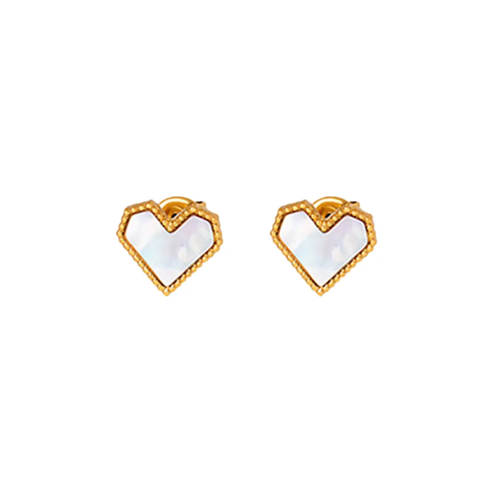 18K Gold Heart Earrings
