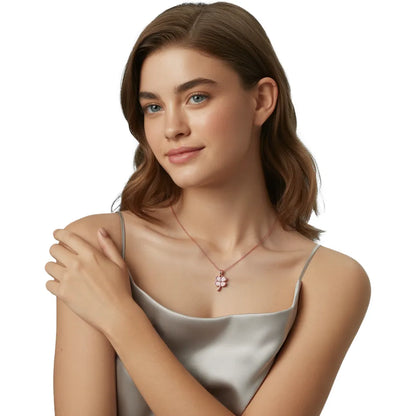 Model showcasing the delicate S925 Rose Gold Cat&