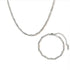The Rhiannon Engraved Link Necklace and Bracelet Set in polished 316L stainless steel