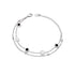 Polished 316L stainless steel layered bracelet with mother of pearl and black onyx station charms