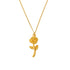The Rosa Geometric Pendant in 18k gold plate, showcasing its modern, sculptural rose design on a white background.