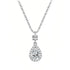 S925 sterling silver necklace featuring a sparkling teardrop halo pendant with a round crystal top.