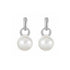 Classic double pearl earrings with vintage milgrain detailing on a white background.