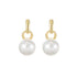 S925 sterling silver drop earrings featuring a beaded round pearl stud and a teardrop pearl.