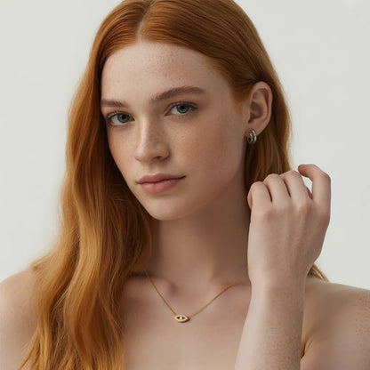 Iris Pavé Eye Charm Necklace